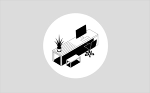 Yellow and Black Office of the future illustration details for Wired and DXC