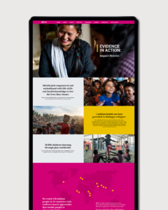 BRAC Annual Report website layout design tall